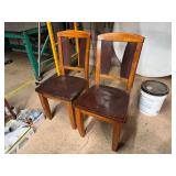 Wooden Dining Room Chairs Qty - 2