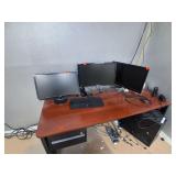 Desk and 3 Monitor Setup