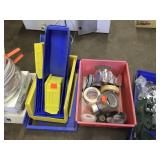 Plastic Storage Bin, Masking Tape, Electrical Tape