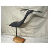 Hand Carved Blue Heron Sculpture 18'