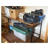 Wooden Metal Desk, Contents Not Included