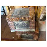 Asian Split Bamboo & Rattan Storage Chests