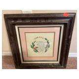 Wood Frame Needle Point - 'Music'