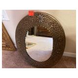 Oval Shaped Decorative Mirror Punched & Stamped