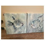 Wood Base Panel Art - Fish Theme 13.5' x 13.5'