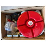 Coffee Cups, Pie Pans, Silver Tray