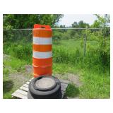 Lot of 3 Traffic Safety Barrels