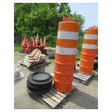 Lot of 4 Traffic Safety Barrels