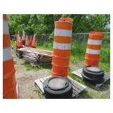 Lot of 4 Traffic Safety Barrels