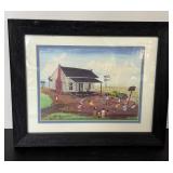 folk art print 'One on One' by artist Maurice Cook