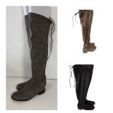 Three Pair Suede Knee High Boots