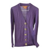 Tory Burch Simone cardigan in purple merino wool