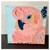 Pink Cockatoo Acrylic Painting on Canvas