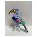 Herend Blue Fishnet Hornbill Bird