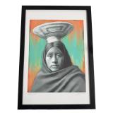 Tohano O'odham Artist Signed Lithograph Print