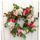 NIB PEONY WITH TULIPS WREATH