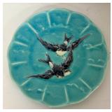 Sarreguemines French Majolica Swallow Birds,1880's