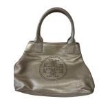 Tory Burch Perforated Logo Metallic Gold Leather