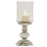 NIB Silver Glass Handmade Turned Style Pillar