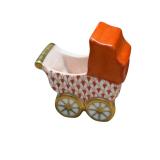 Herend Rust Fishnet Pattern Baby Stroller