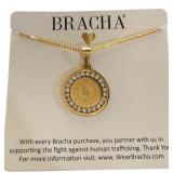NIP Bracha Prayer Warrior Necklace 18kt Gold Fill