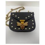 NWOT Rhinestone Bee Charm Chain Shoulder Bag