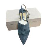 NIB Jimmy Choo Dusk Blue Suede Temple Flat