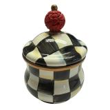 McKenzie Childs Courtly Check Lidded Sugar Bowl