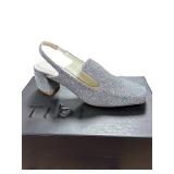 NIB Tibi Evon Lurex SB Heel Silver