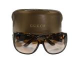 Auth Gucci brown tortoise shell SunglassesGG3207
