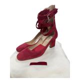New Valentino Garavani Tango red suede block heel