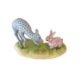 Herend L.E. Fawn & Bunny Fishnet Pattern & 24kt.