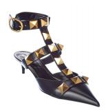 NIB VALENTINO Black Leather Roman Stud Calfskin