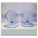 Ice Blue New Martinsville Radiance Double Candle