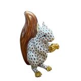 Herend Chocolate Fishnet Squirrel 24kt.Gold Accent