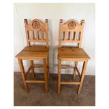 TX Star Pine Wood Bar Stools