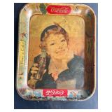 Vtg Coca-Cola Serving Tray Menu Girl Kitsch