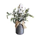 Faux Plant in Metal Milk Can