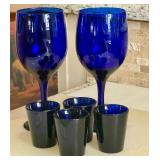 Cobalt Blue Wine Glasses & Shot Glasses