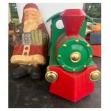 Christmas train and papier-mché Santa