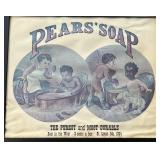 Vtg PEAR'S SOAP ADVERTISING PAPER SIGN 12' X 9'