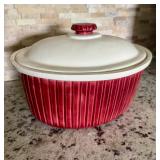 1982 Oval Ceramic Covered Dish