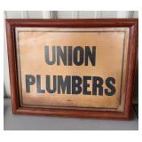 Vtg. Framed Union Plumbers Poster Longview TX