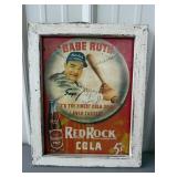 Babe Ruth Coca Cola Framed Metal Sign
