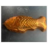 Vtg copper fish mold pan 14' metal jello mold