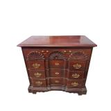 Cherry Shell Carved Block Front 4 Drawer Chest