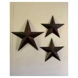 Set of 3 Metal Stars