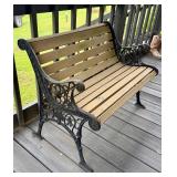 Cast Iron & Wood Slat Garden Bench