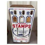 Vtg Postage Stamp Dispenser,Porcelain Enamel Front