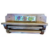 Vintage Wooden Wall Shelf Paper/Hand Towel Holder